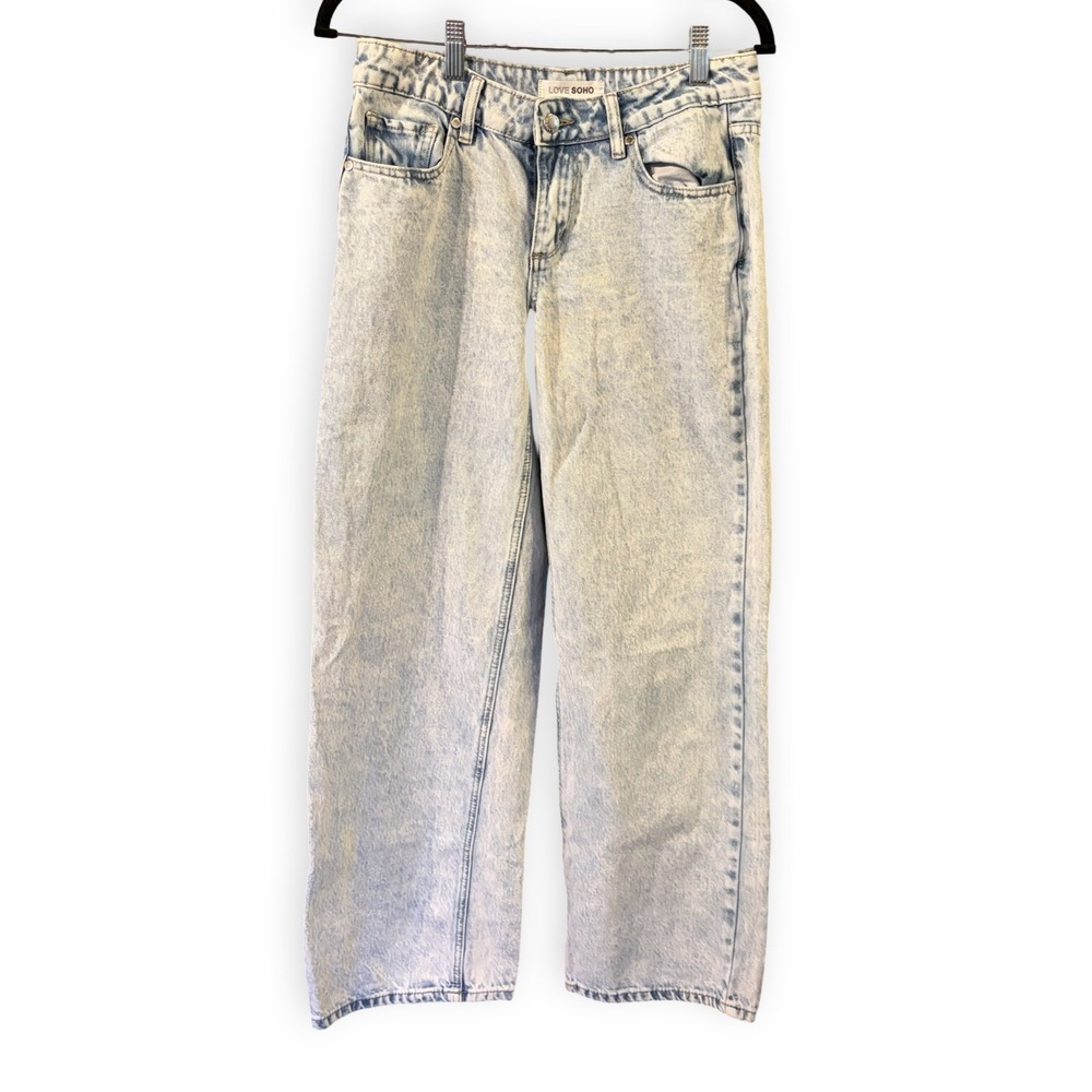 Love Soho Women's Wide Leg Light Wash Denim Jeans Pants Size 3